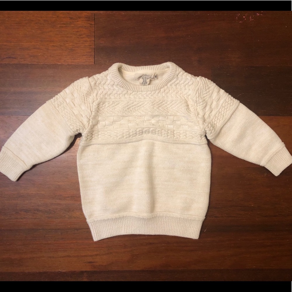 H&M boys’ 100% cotton ivory sweater (size 4-6)